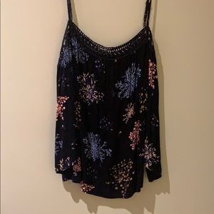Long sleeve off the shoulder floral top